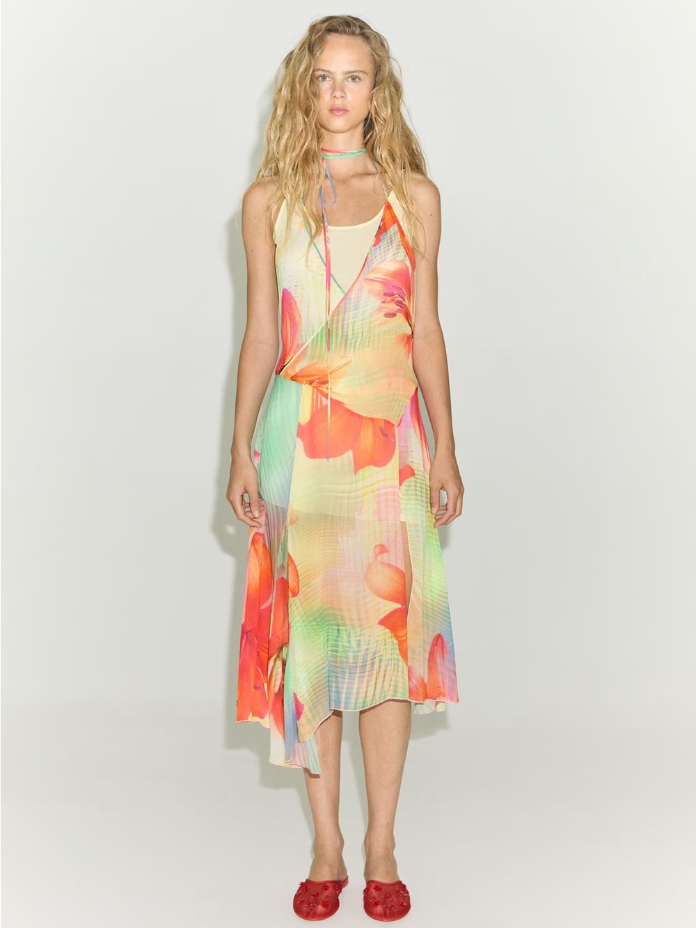 Mango x Siedrés printed dress with asymmetric hem